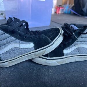 Kids Black and Gray High-Top Sneakers